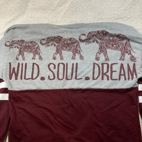 Rue 21 Womens Long Sleeve "Wild. Soul. Dream" Print top - Picture 5 of 5